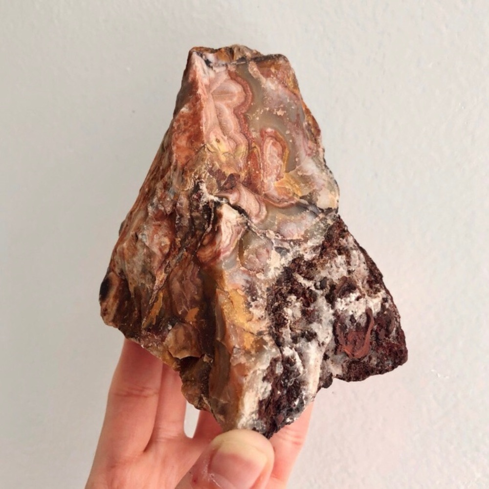 ☽ Chunky Flor de Durazno Lace Agate Crystal Stone (Laguna/Flower Peach) ☾